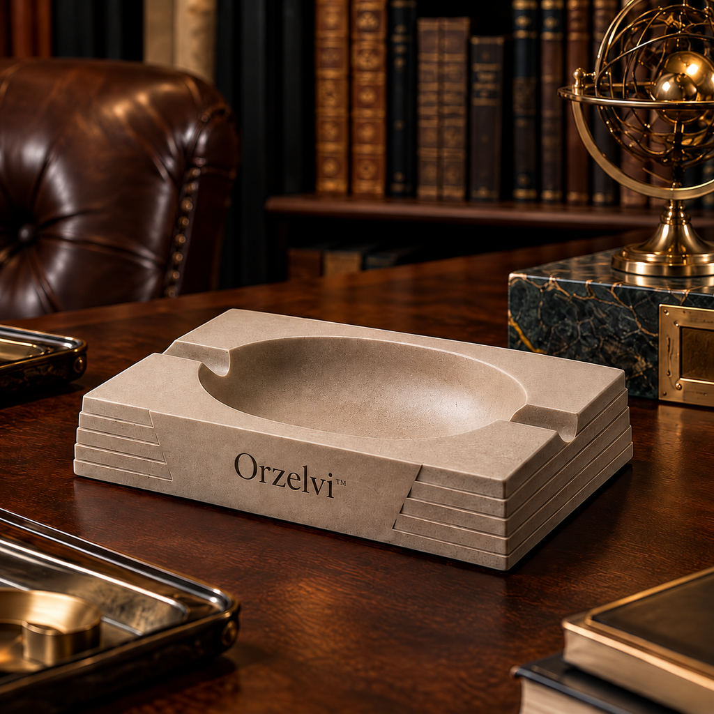 Orzelvi™ 08 Dune Monolith — Architectural Sandstone Resin Ashtray