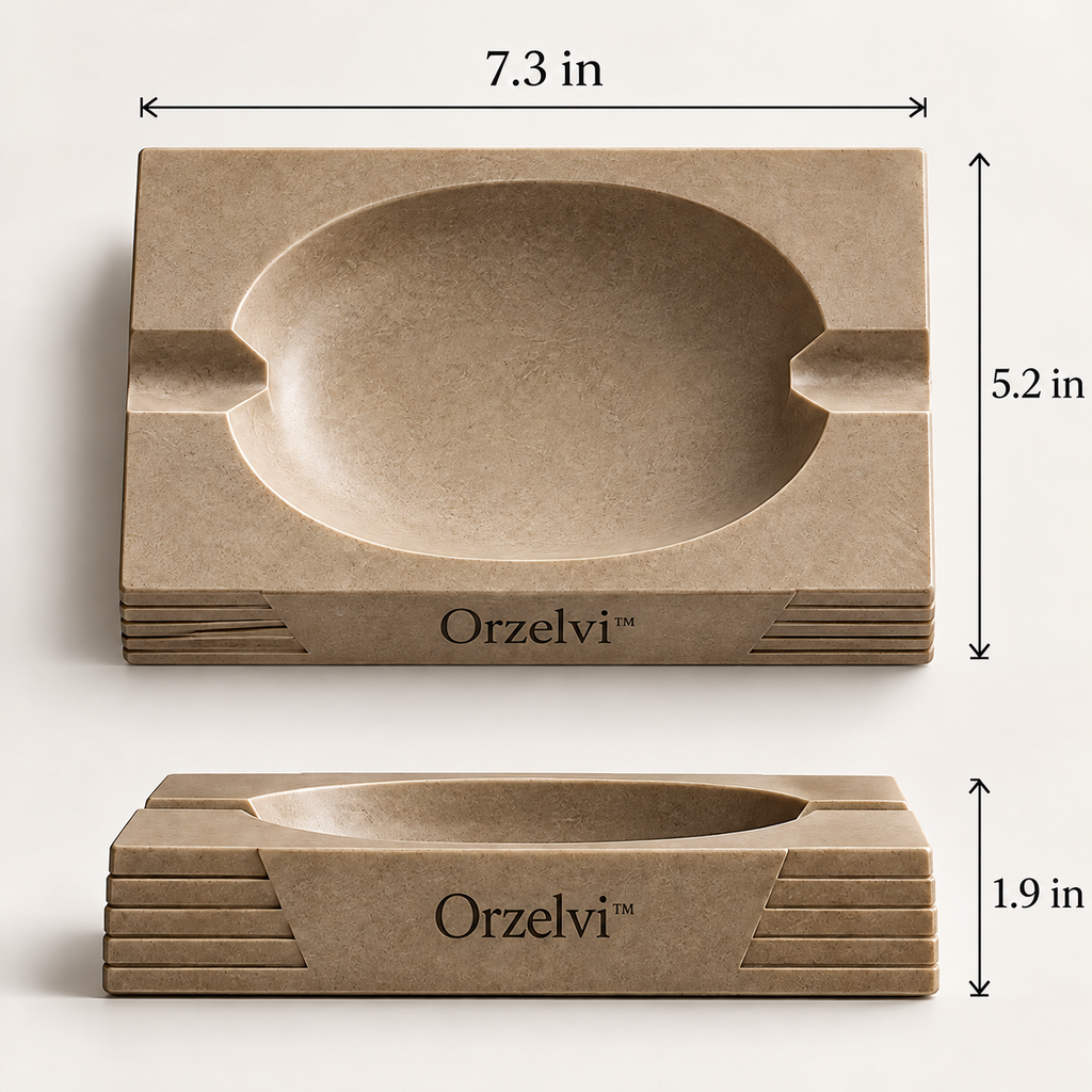 Orzelvi™ 08 Dune Monolith — Architectural Sandstone Resin Ashtray
