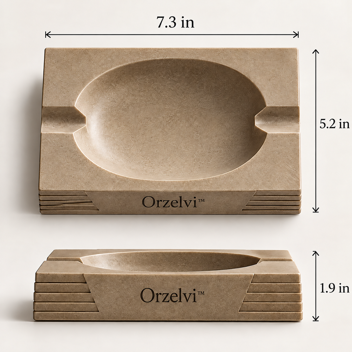 Orzelvi™ 08 Dune Monolith — Architectural Sandstone Resin Ashtray